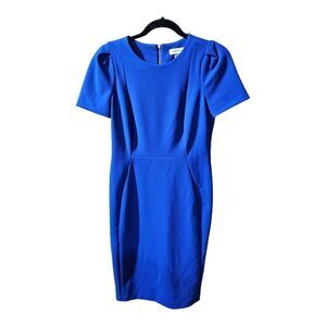 CALVIN KLEIN‎ Blue Sweetheart Sleeve Dress - Size 6